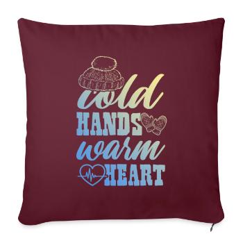 Gel hiver - Housse de coussin décorative 45 x 45 cm - bordeaux - Devant