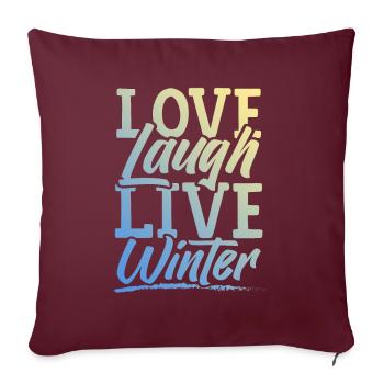 Love Live Winter - Housse de coussin décorative 45 x 45 cm - bordeaux - Devant