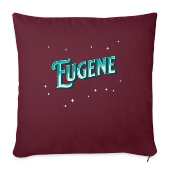 Nom Eugene personnalisé - Housse de coussin décorative 45 x 45 cm - bordeaux - Devant