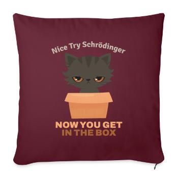 Bel essai Schroedinger Schrödinger’s Cat - Housse de coussin décorative 45 x 45 cm - bordeaux - Devant