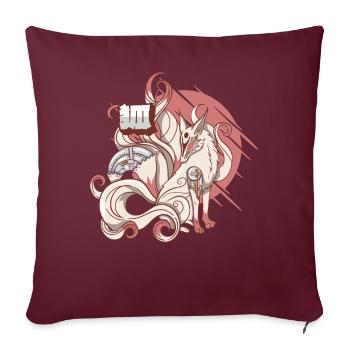 Cyborg Kitsune Nine-tailed Fox Cyber Esthétique - Housse de coussin décorative 45 x 45 cm - bordeaux - Devant
