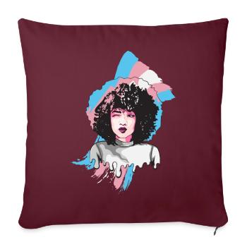 Afro Girl Transgender Flag Black History M - Housse de coussin décorative 45 x 45 cm - bordeaux - Devant
