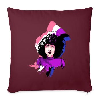 Afro Girl Genderfluid Flag Black History M - Housse de coussin décorative 45 x 45 cm - bordeaux - Devant