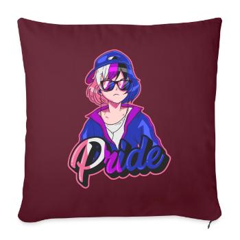 Genderfluid Proud Japanese Cool Anime Girl Gen - Housse de coussin décorative 45 x 45 cm - bordeaux - Devant