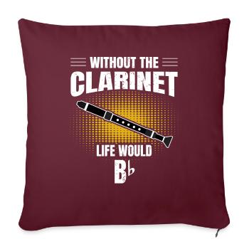 Clarinette - Housse de coussin décorative 45 x 45 cm - bordeaux - Devant