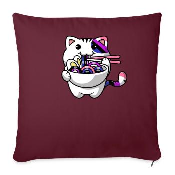 Genderfluid Proud Kawaii Car Ramen Noodles Genderf - Housse de coussin décorative 45 x 45 cm - bordeaux - Devant