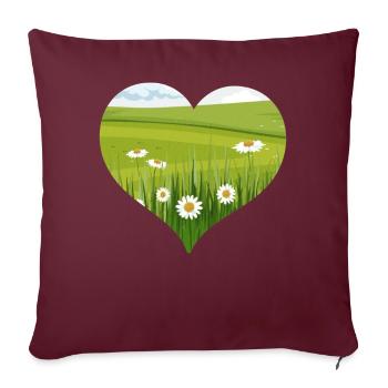 Bloomcore Esthétique Flowercore Heart Shape Cottagecor - Housse de coussin décorative 45 x 45 cm - bordeaux - Devant
