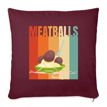 Meatball Frikadelle Essen Geschenk - Sofakissenbezug 45 x 45 cm - Burgunderrot - Vorne