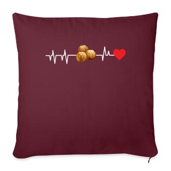 Meatball Frikadelle Essen Geschenk - Sofakissenbezug 45 x 45 cm - Burgunderrot - Vorne