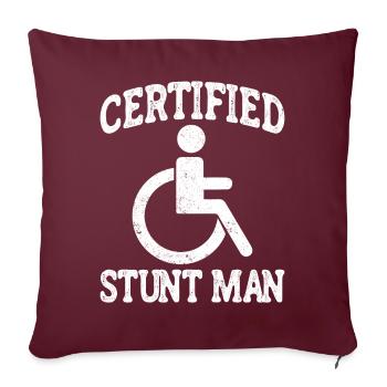 Querschnittsgelähmt Handicap Paraplegie Zertifizie - Sofakissenbezug 45 x 45 cm - Burgunderrot - Vorne