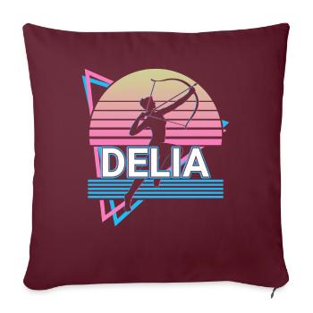 Déesse Delia Mytholo grec antique - Housse de coussin décorative 45 x 45 cm - bordeaux - Devant