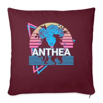 Anthéa Déesse Mythol grec antique - Housse de coussin décorative 45 x 45 cm - bordeaux - Devant