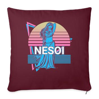 Déesse Nesoi Mythologie grecque antique - Housse de coussin décorative 45 x 45 cm - bordeaux - Devant
