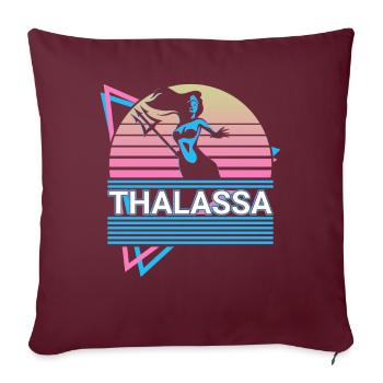 Déesse Thalassa Mythologie grecque antique - Housse de coussin décorative 45 x 45 cm - bordeaux - Devant