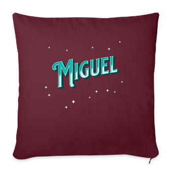 Nom Miguel personnalisé - Housse de coussin décorative 45 x 45 cm - bordeaux - Devant