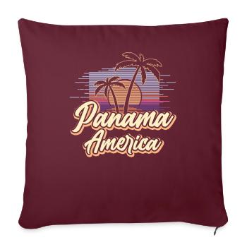 Panama America Vintage Amérique latine Coucher de soleil - Housse de coussin décorative 45 x 45 cm - bordeaux - Devant