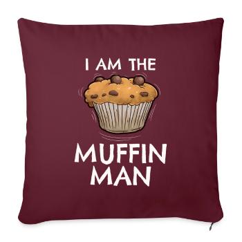 Ich bin der Muffin Mann - Sofakissenbezug 45 x 45 cm - Burgunderrot - Vorne