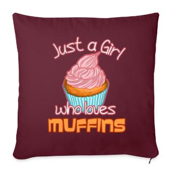Juste une fille qui aime les muffins - Housse de coussin décorative 45 x 45 cm - bordeaux - Devant