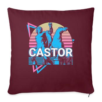 Castor dieu grec Mythol grec antique - Housse de coussin décorative 45 x 45 cm - bordeaux - Devant