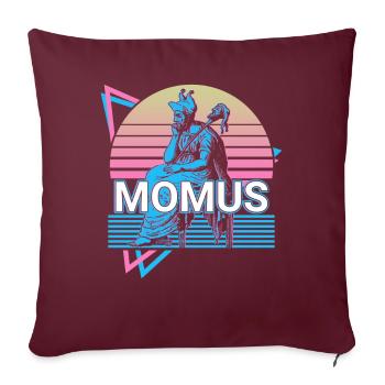 Momus dieu grec Mytholo grec antique - Housse de coussin décorative 45 x 45 cm - bordeaux - Devant