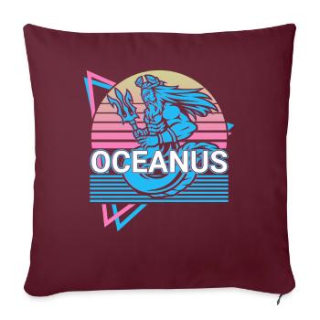 Oceanus Dieu grec Mythe grec antique - Housse de coussin décorative 45 x 45 cm - bordeaux - Devant