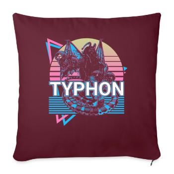 Typhon dieu grec Mythe grec antique - Housse de coussin décorative 45 x 45 cm - bordeaux - Devant