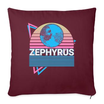 Zephyrus Dieu grec Mythe grec antique - Housse de coussin décorative 45 x 45 cm - bordeaux - Devant