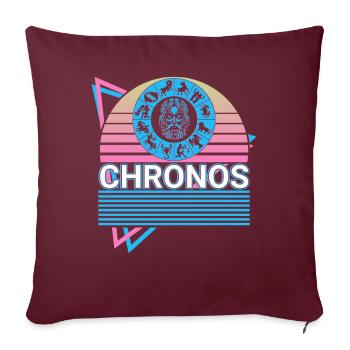 Chronos dieu grec Mythe grec antique - Housse de coussin décorative 45 x 45 cm - bordeaux - Devant