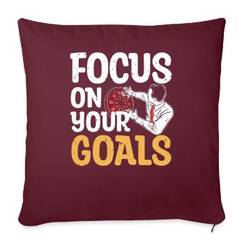 Concentrez-vous sur vos objectifs Joueur de fléchettes Dartboard Darts - Housse de coussin décorative 45 x 45 cm - bordeaux - Devant