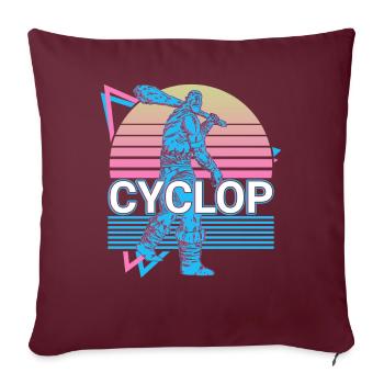Cyclope créatures mythiques Mythologie grecque antique Re - Housse de coussin décorative 45 x 45 cm - bordeaux - Devant