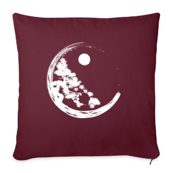 Bonsaï Yin Yang Jardin d’arbres - Housse de coussin décorative 45 x 45 cm - bordeaux - Devant
