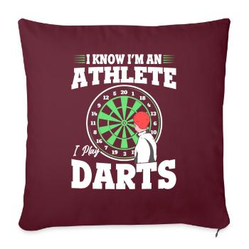 fléchettes Sportsman Joueur de fléchettes Athlète Jouer aux fléchettes - Housse de coussin décorative 45 x 45 cm - bordeaux - Devant