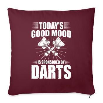 Darts Darts Darts Darts Équipe Fléchettes Événement de fléchettes - Housse de coussin décorative 45 x 45 cm - bordeaux - Devant