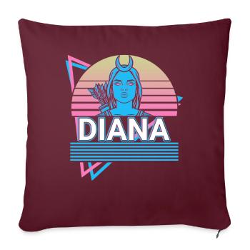 Diana Déesse Ancienne Mythologie Romaine Rétro - Housse de coussin décorative 45 x 45 cm - bordeaux - Devant