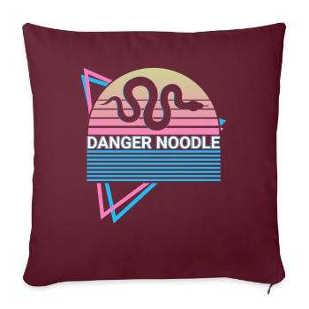 Danger Noodle Retro Snake - Housse de coussin décorative 45 x 45 cm - bordeaux - Devant