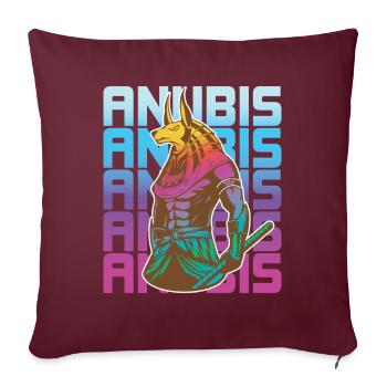 Ägyptischer Gott Anubis Ägypten - Sofakissenbezug 45 x 45 cm - Burgunderrot - Vorne