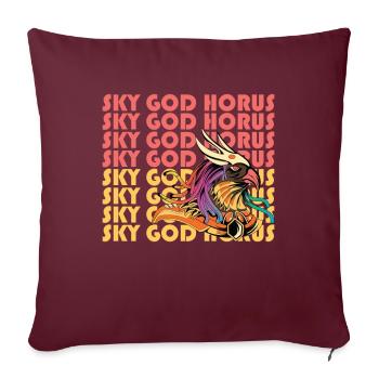 Dieu du ciel Horus Egypte Dieu égyptien - Housse de coussin décorative 45 x 45 cm - bordeaux - Devant