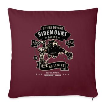 Sidemount Diving Keep Calm Cave Diving Gift - Housse de coussin décorative 45 x 45 cm - bordeaux - Devant