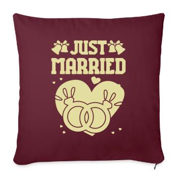 Just Married - Sofakissenbezug 45 x 45 cm - Burgunderrot - Vorne