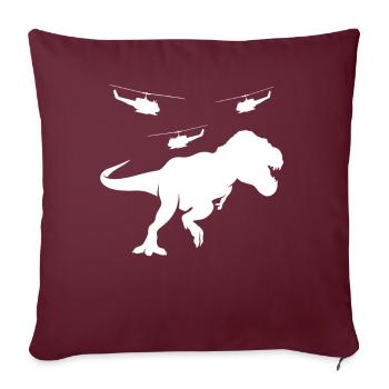 Hélicoptère T-Rex - Housse de coussin décorative 45 x 45 cm - bordeaux - Devant