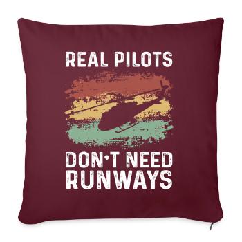 Cadeau de pilote d’hélicoptère - Housse de coussin décorative 45 x 45 cm - bordeaux - Devant