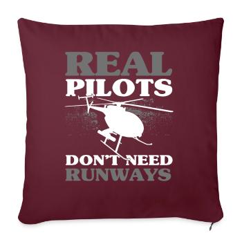 Cadeau de pilote d’hélicoptère - Housse de coussin décorative 45 x 45 cm - bordeaux - Devant