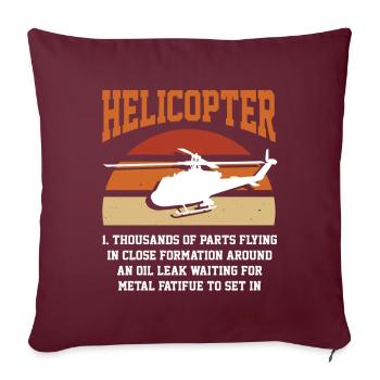 Cadeau de pilote d’hélicoptère - Housse de coussin décorative 45 x 45 cm - bordeaux - Devant