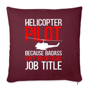 Cadeau pilote d’hélicoptère - Housse de coussin décorative 45 x 45 cm - bordeaux - Devant