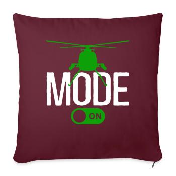 Mode hélicoptère activé - Housse de coussin décorative 45 x 45 cm - bordeaux - Devant