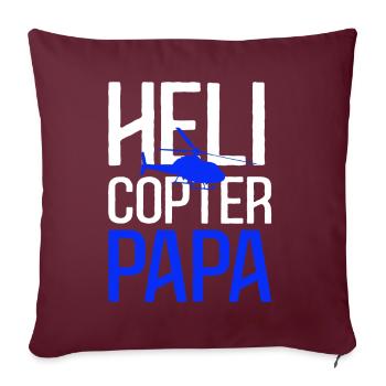 Hélicoptère Papa - Housse de coussin décorative 45 x 45 cm - bordeaux - Devant
