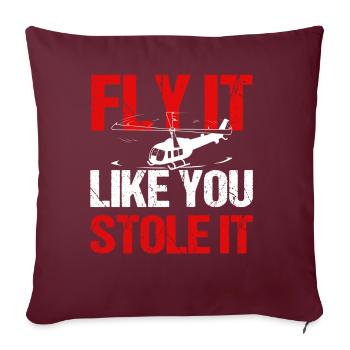 Cadeau de pilote d’hélicoptère - Housse de coussin décorative 45 x 45 cm - bordeaux - Devant