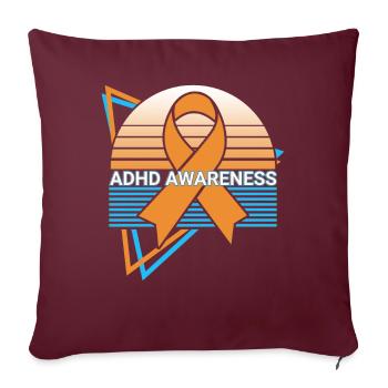 Adhd Awareness Retro - Sofakissenbezug 45 x 45 cm - Burgunderrot - Vorne