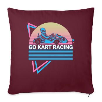 Go Kart Racing Rétro Go-Kart - Housse de coussin décorative 45 x 45 cm - bordeaux - Devant