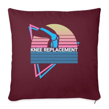 Remplacement du genou Retro Nouveau genou - Housse de coussin décorative 45 x 45 cm - bordeaux - Devant
